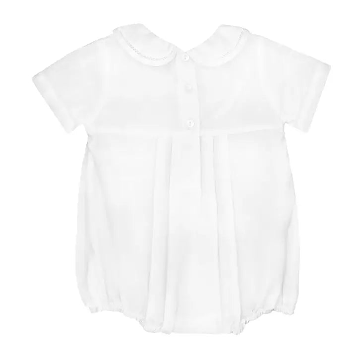 Diamond Smocked Bubble, White