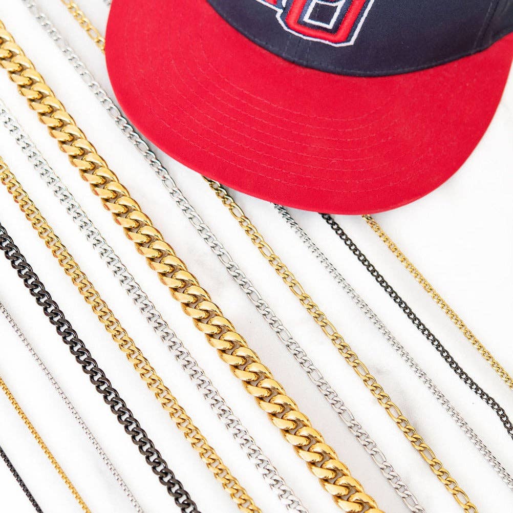 Thin Cuban Link Chain | Black
