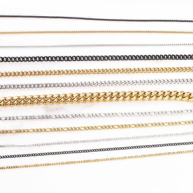Thin Cuban Link Chain | Silver