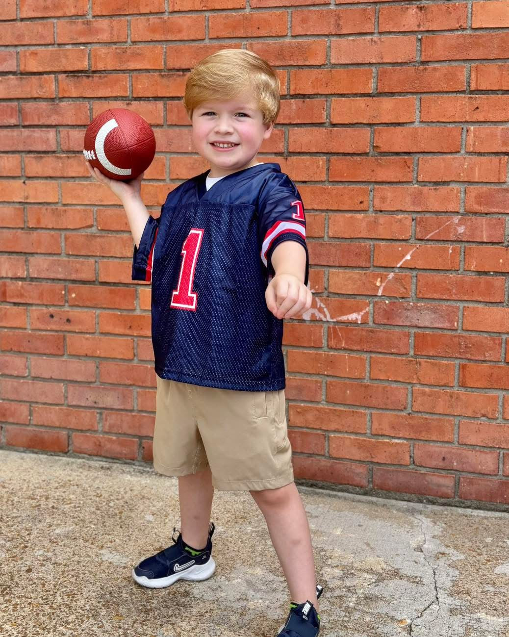 Gameday Football Jersey, Red/Navy