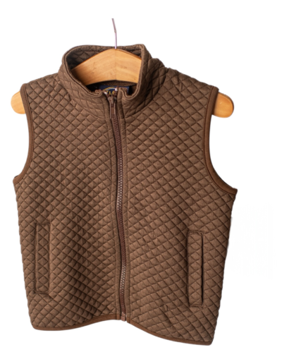 Boys Quilted Vest, Brown