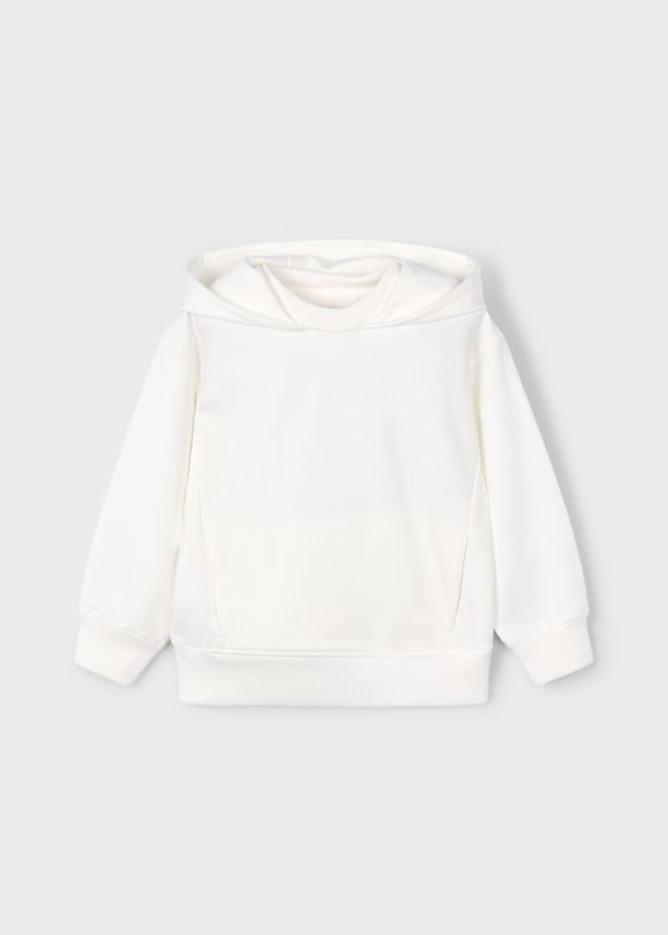 Boys Front Pocket Hoodie, Cream
