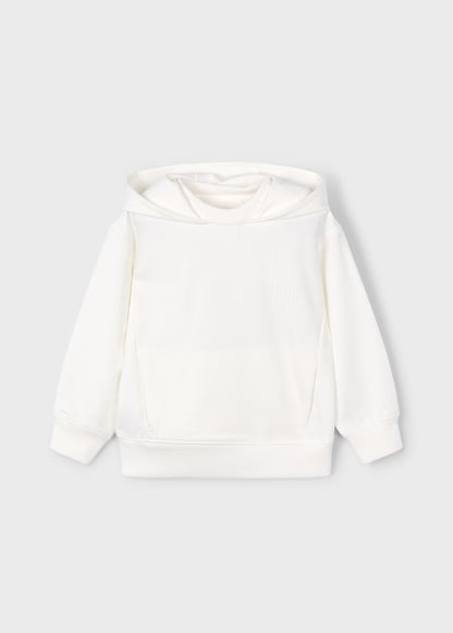 Boys Front Pocket Hoodie, Cream
