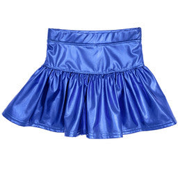 Metallic Slick Gathered Skort, Royal