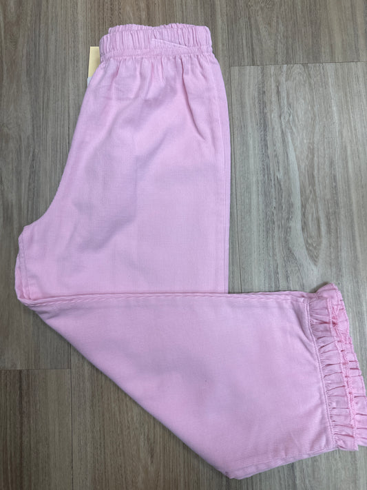 Ruffle Bottom Corduroy Pant, Pink