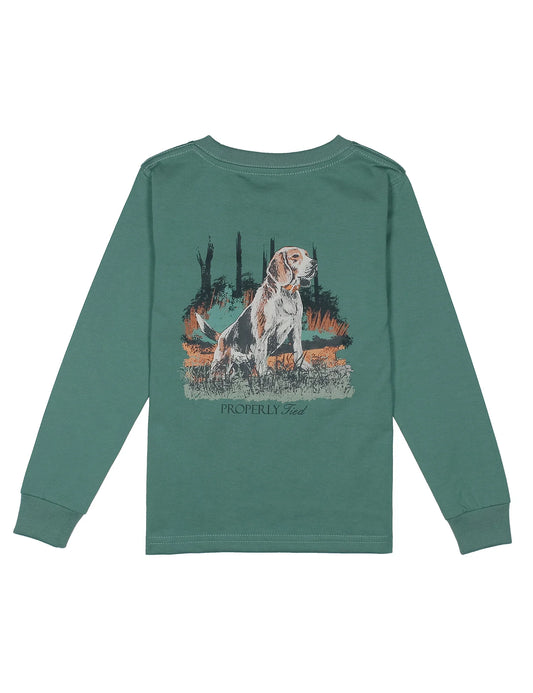 Boys Beagle LS Tee, Marine Green