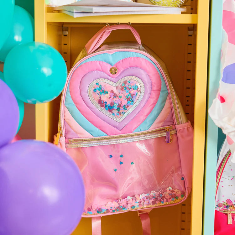 Quilted Confetti Heart Backpack