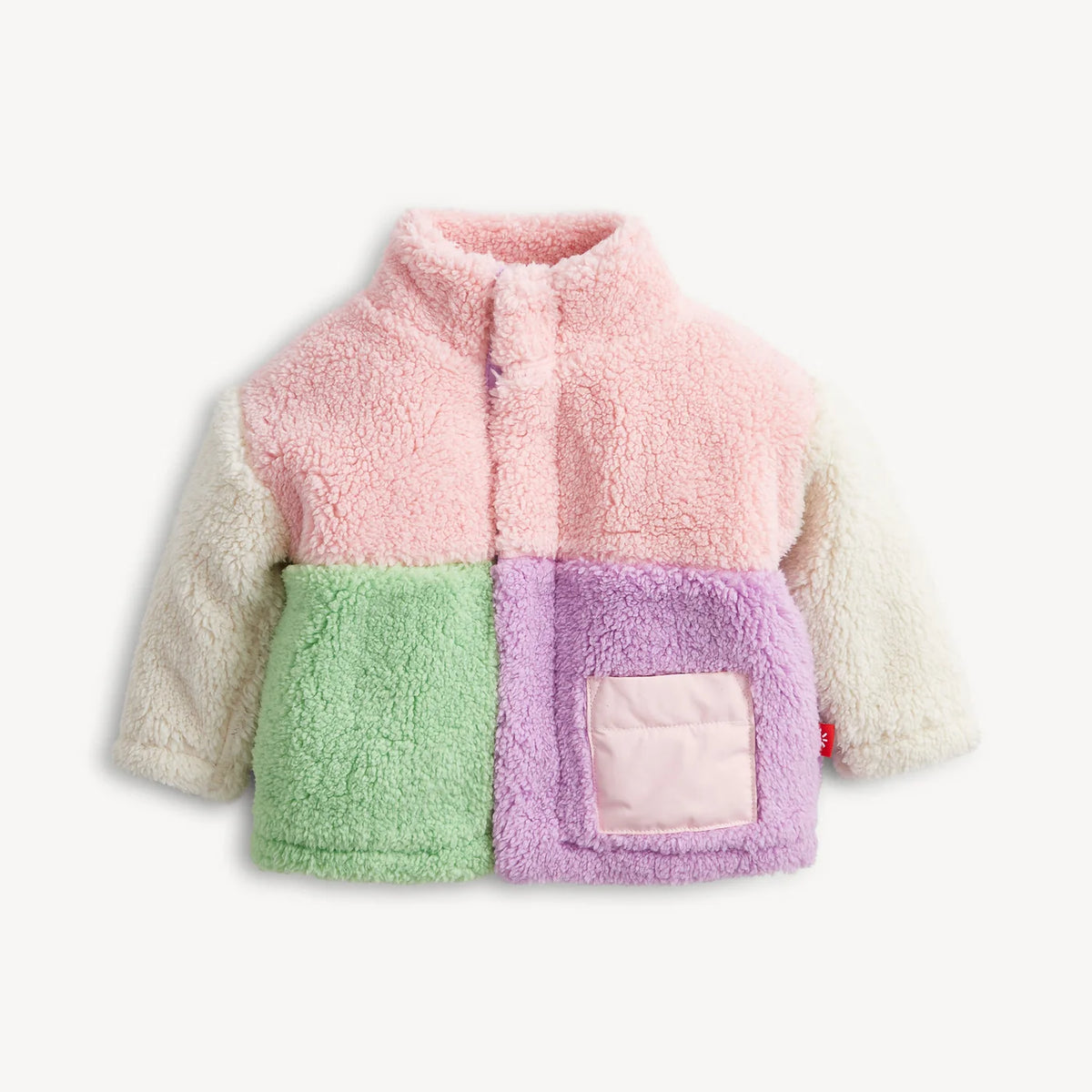Colorblock Sherpa Jacket, Pink