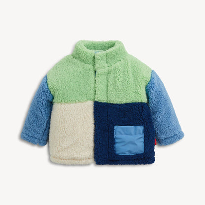Colorblock Sherpa Jacket, Blue