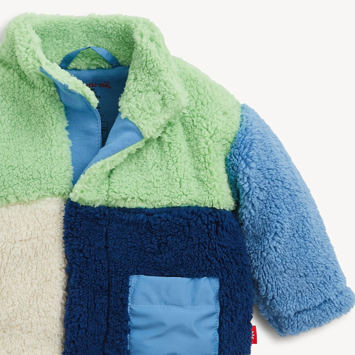 Colorblock Sherpa Jacket, Blue