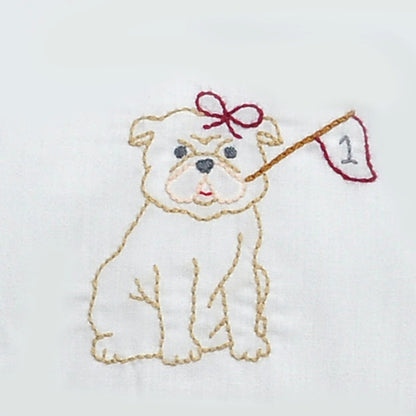 Bulldog Stitched Gingham Bubble, Girl