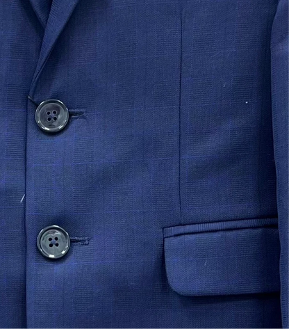 Boys Suit Blazer, Deep Blue Checks
