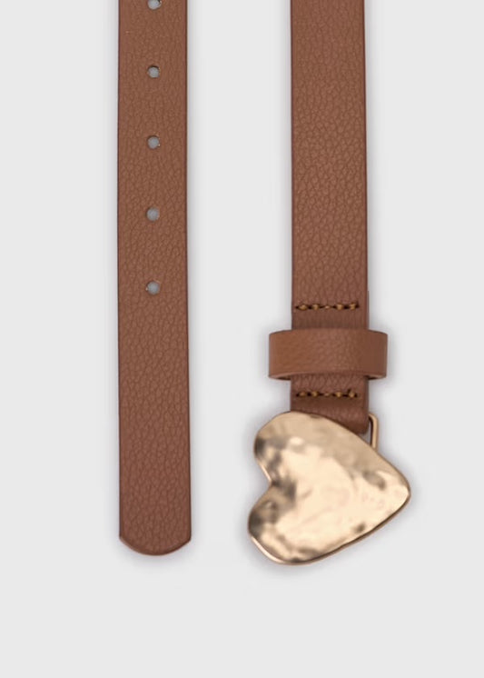 Girls Brown Belt w/Heart Buckle