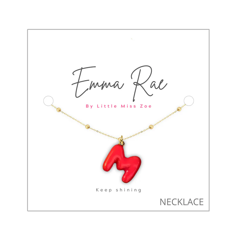 Bubble Enamel Initial Necklace (asst. colors)