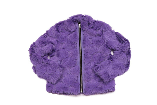 Hexagon Fur Jacket, Purple