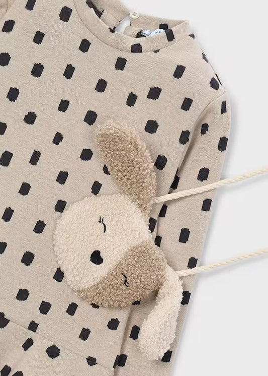 Dottie Knit Dress, Tan/Black
