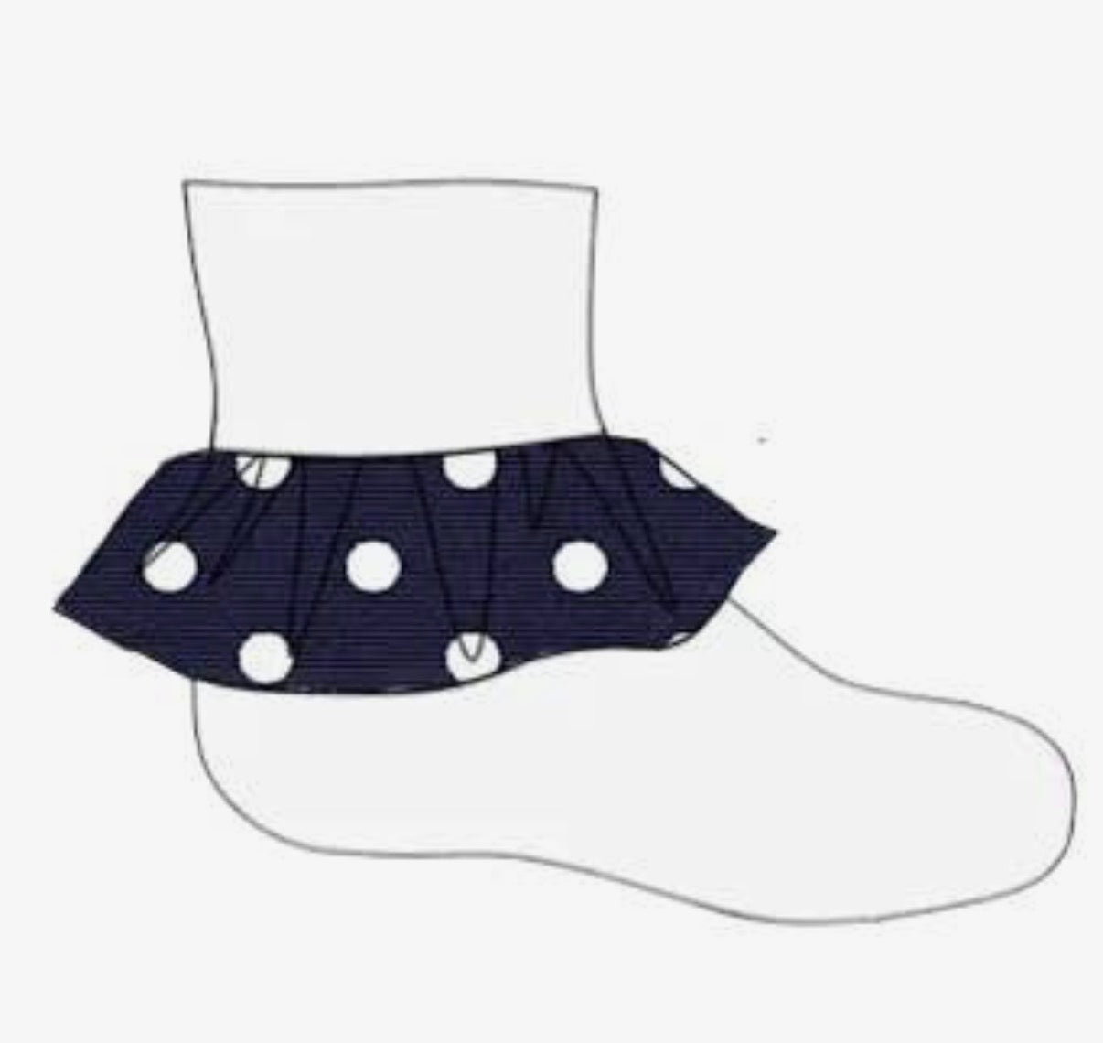 Polka Dot Ribbon Grosgrain Socks, (2 colors)