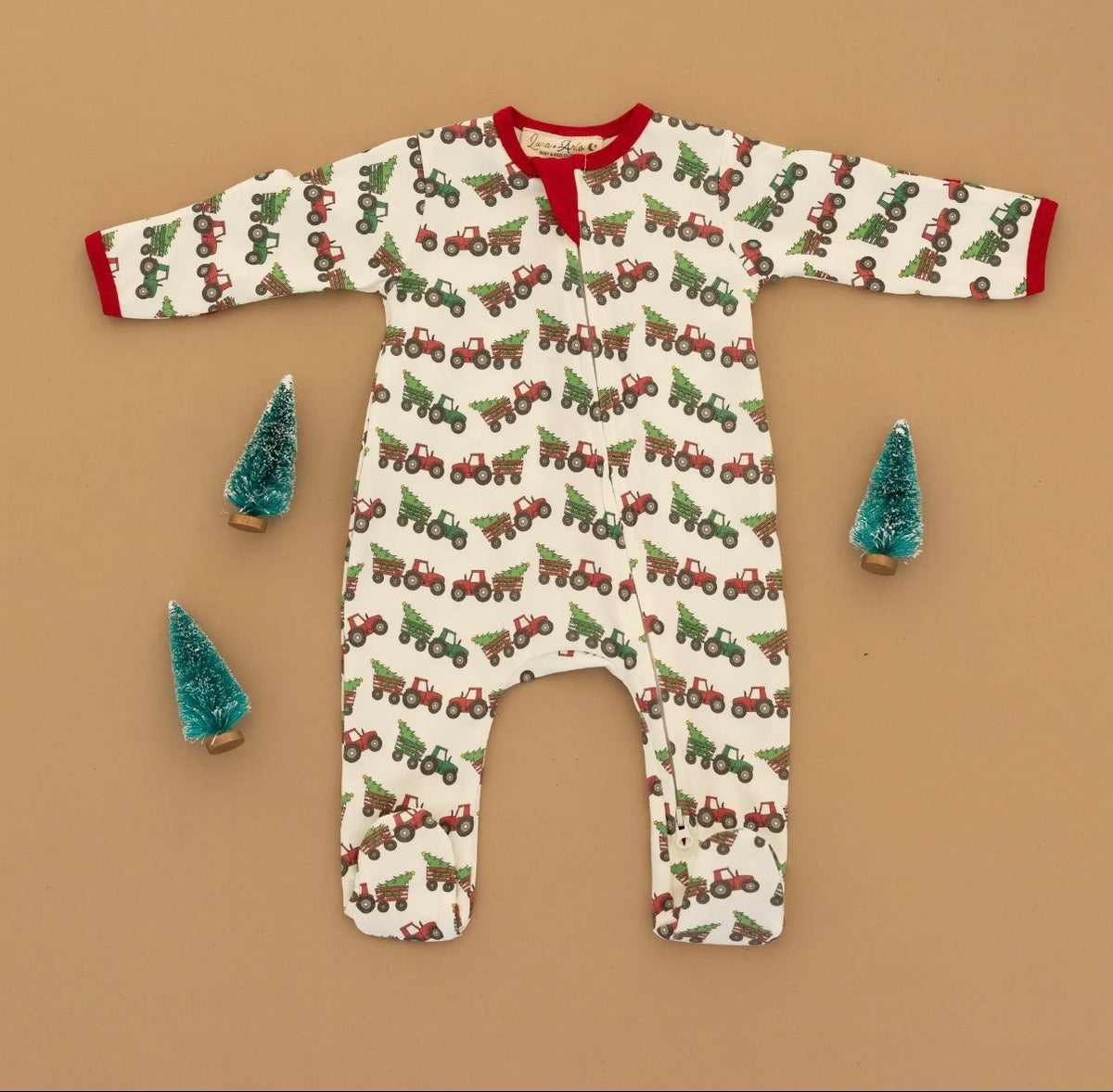 Santa’s Tractor Zip Footie
