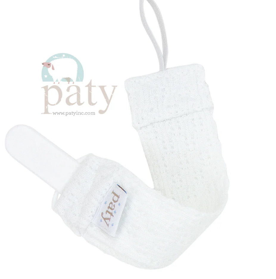 Paty Pacifier Clip, White