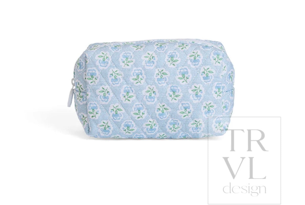 QUILTED MINI DAY BAG - PETITE FLEUR BLUE