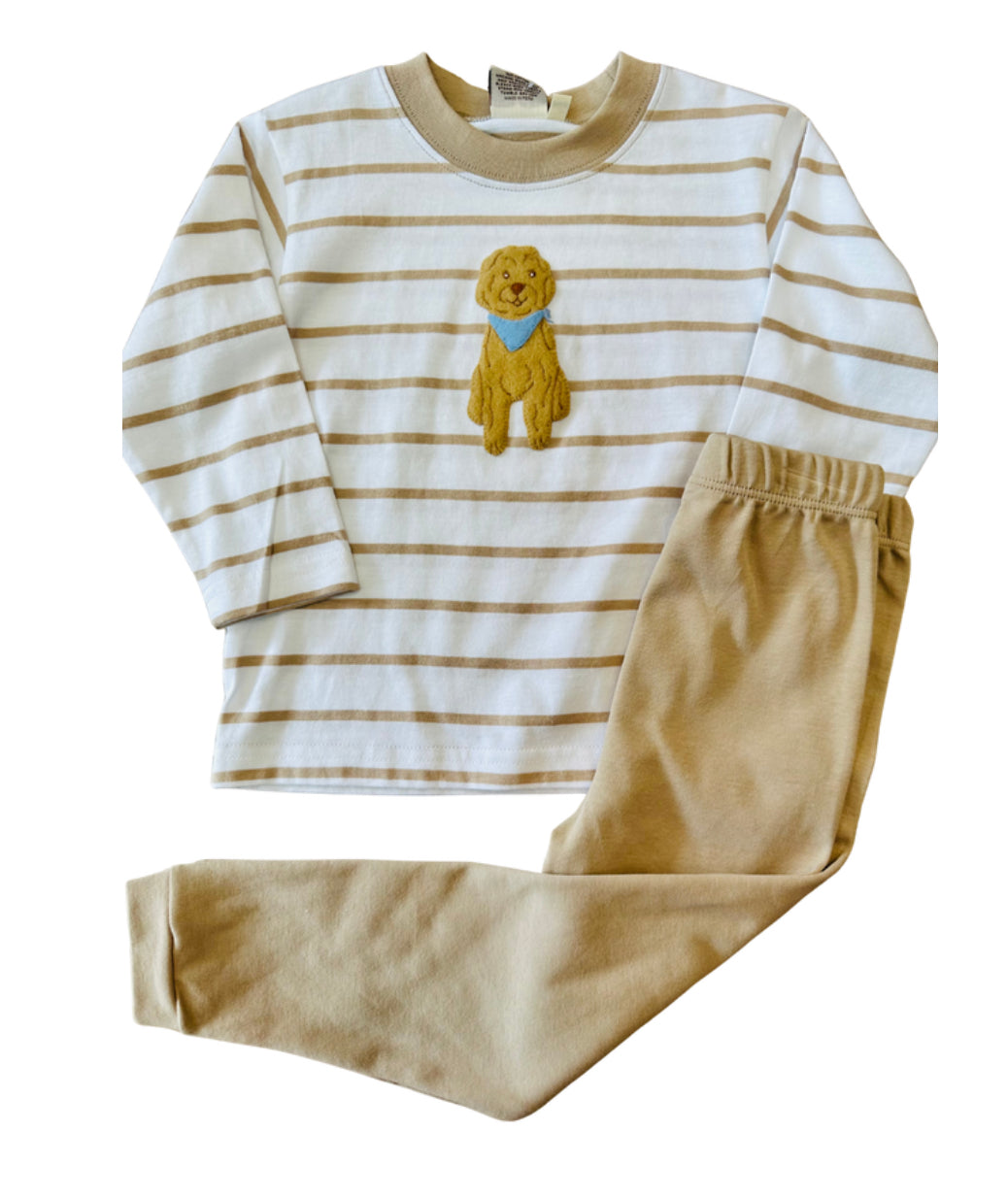 Bandana Pup Pant Set, Sand/White