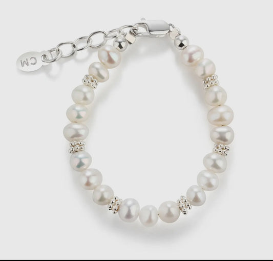 Victoria Sterling Silver Pearl Baby Bracelet