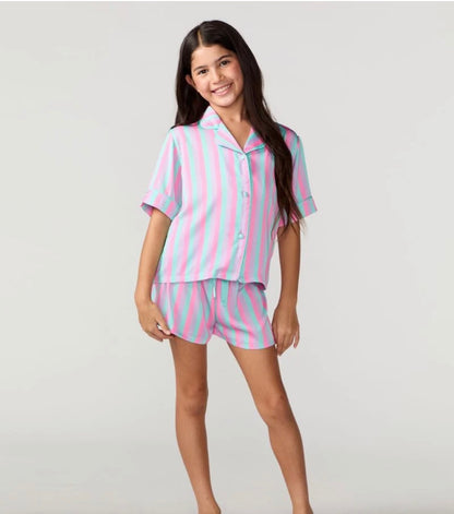 Sorbet Stripe Satin Short Set