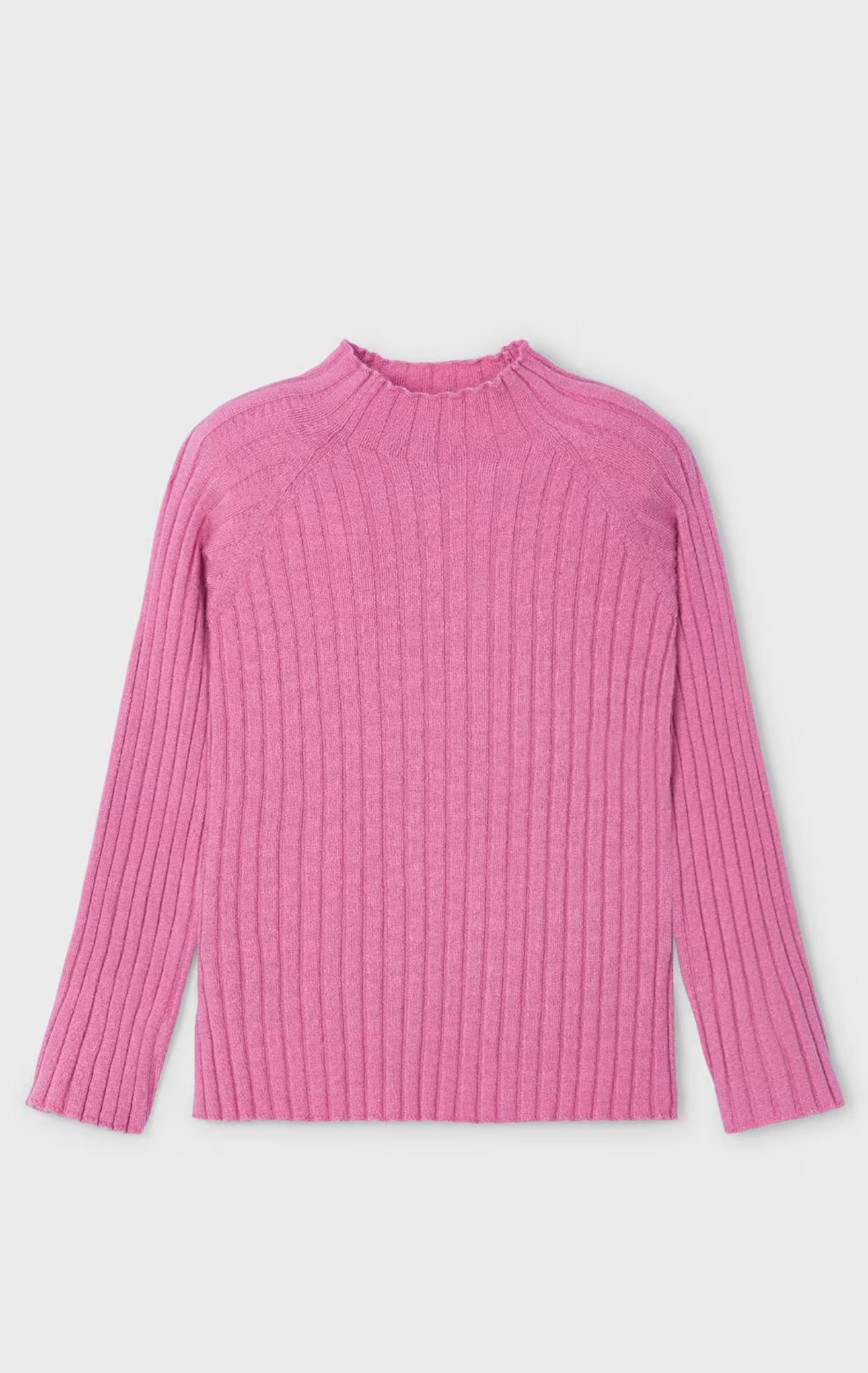 Rib Mockneck Sweater, Pink