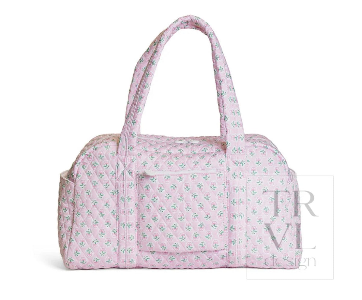 QUILTED GRANDE DUFFEL - PETITE FLEUR PINK