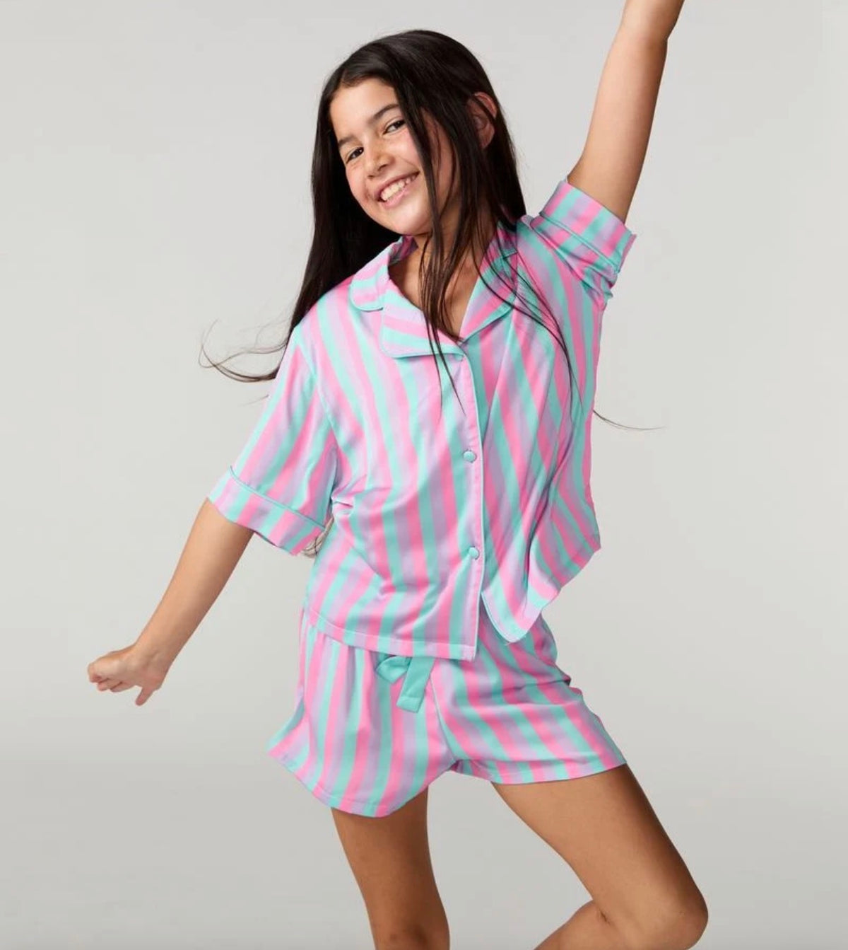 Sorbet Stripe Satin Short Set
