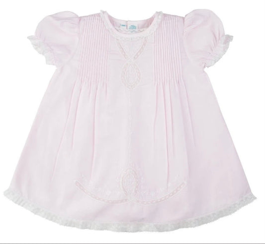 Feltman Lace Ribbon Slip Dress, Pink