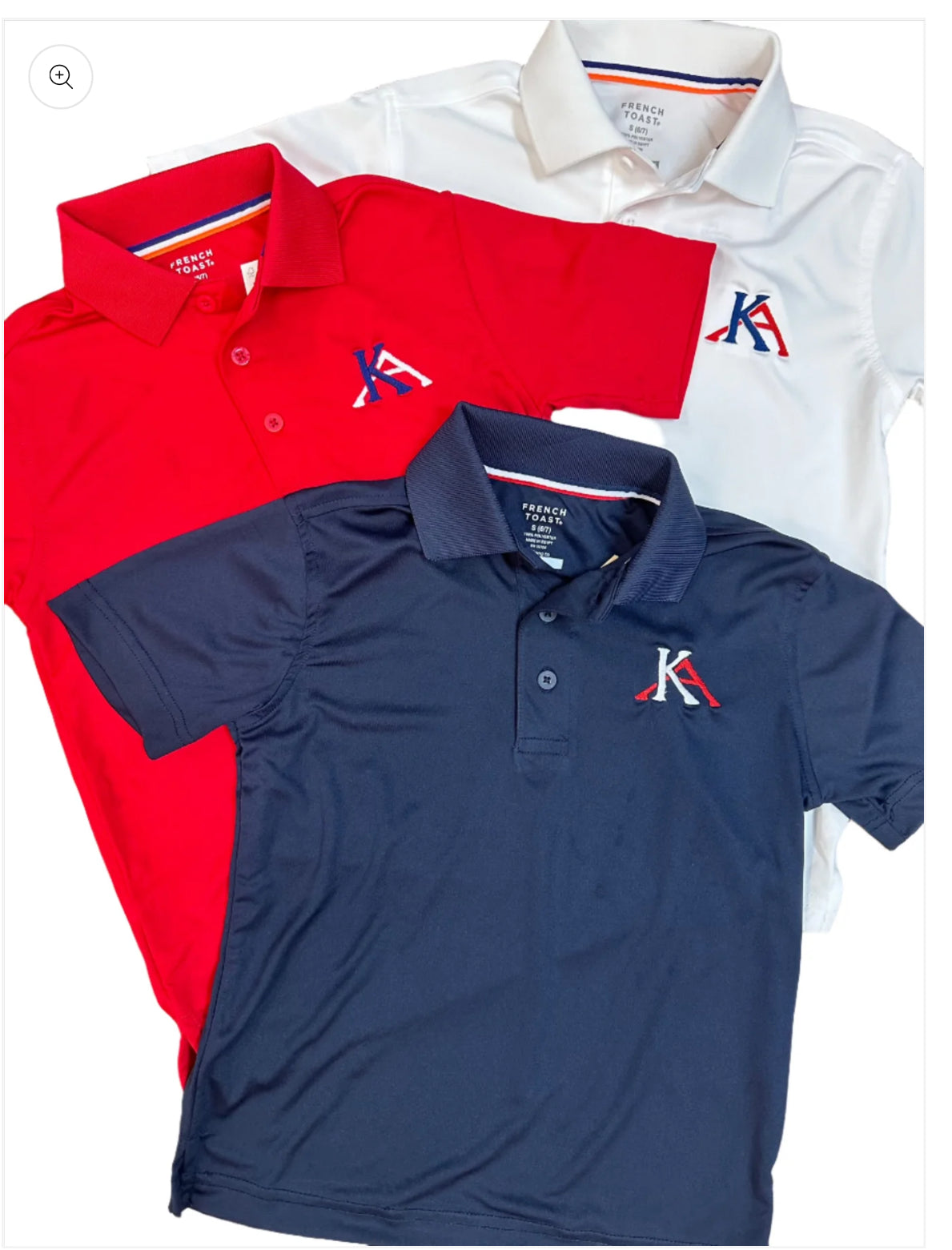 Adult SS Sport Polo Uniform Shirt, KIRK ACADEMY (3 color options)