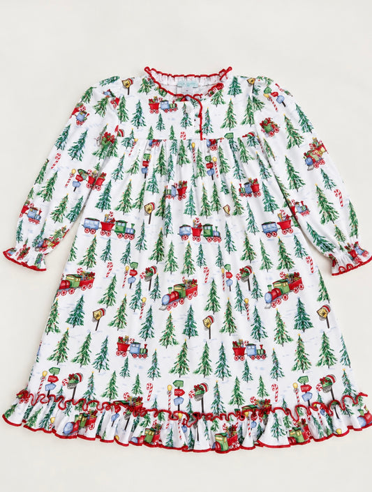Pima Cotton Choo Choo Train Christmas Gown
