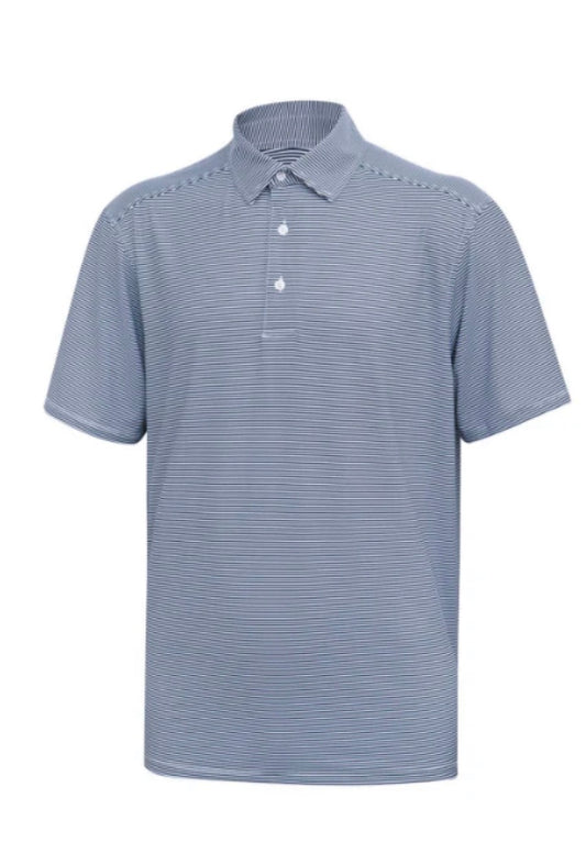 Boys Micro Stripe Performance Polo, Navy/White