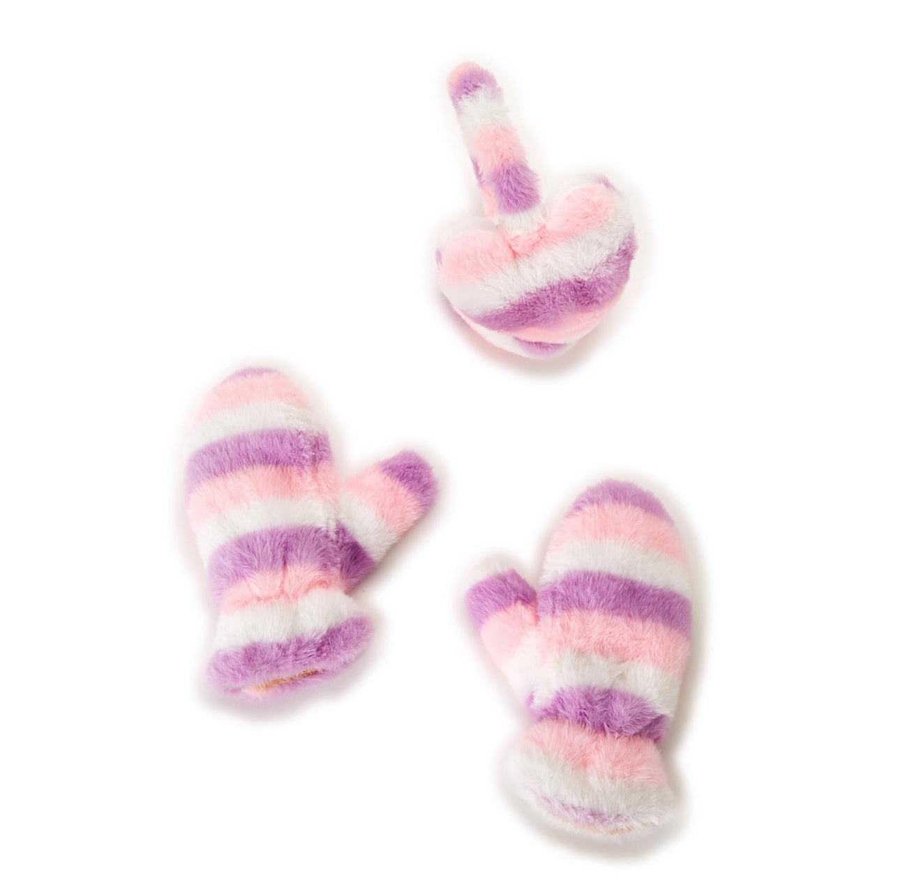 Pastel Ombre Soft Heart Earmuffs & Mitten Set (2 color options)