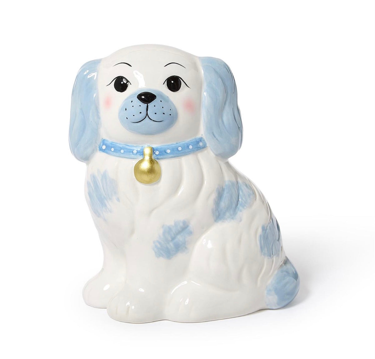 Staffordshire Dog Hand-Painted Money Bank Assorted 2 Colors: Pink and Blue - Ceramic/Rubber