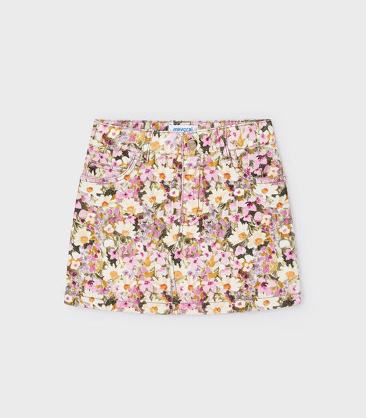 Camelia Floral Cord Skirt