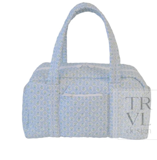 QUILTED GRANDE DUFFEL - PETITE FLEUR BLUE