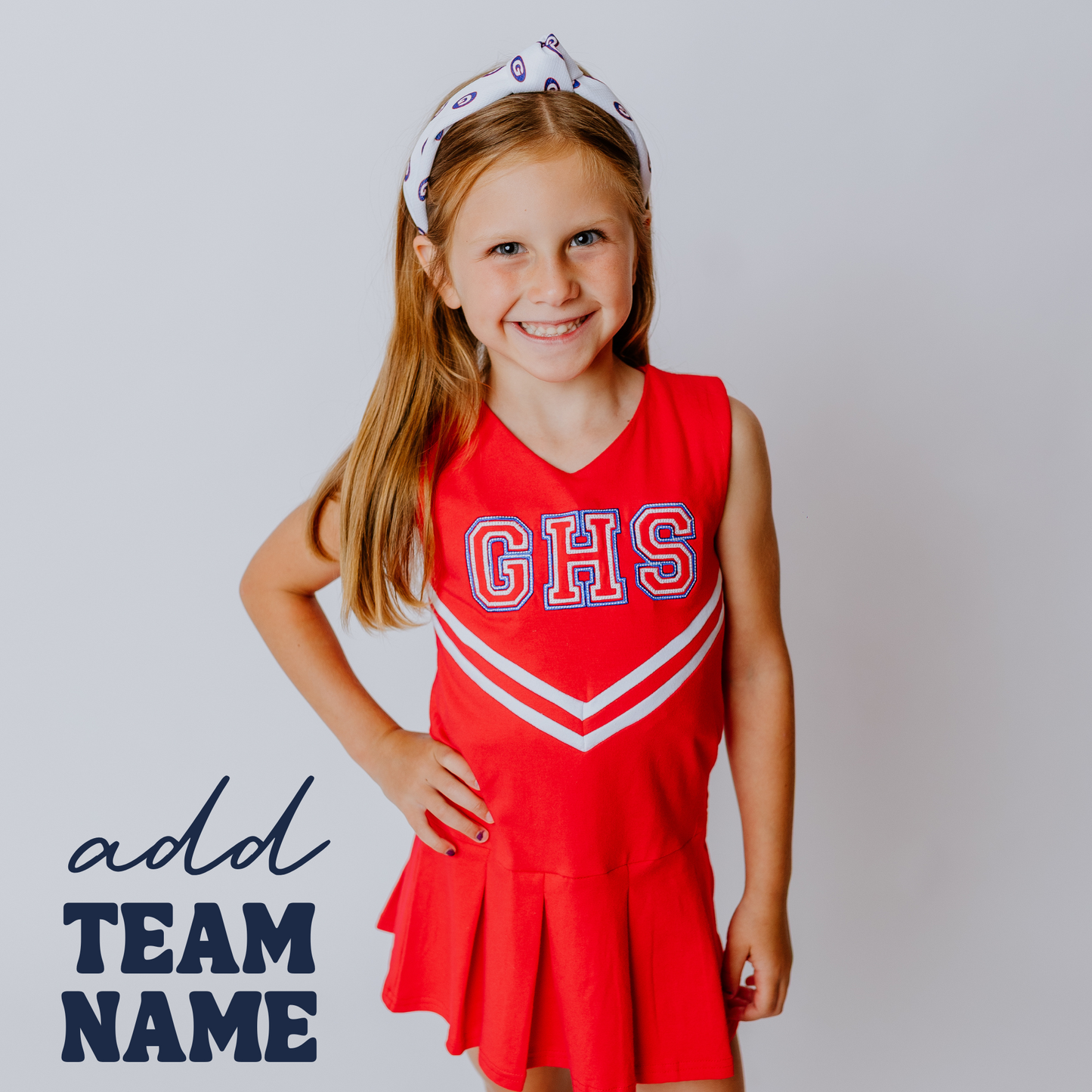 Knit Cheer Uniform Dress, Red