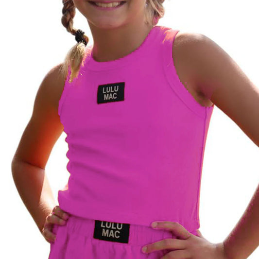 Kids LULU MAC Tank, Hot Pink