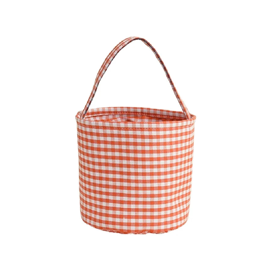 Orange Gingham Tote