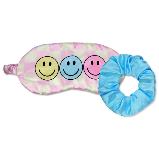 Happy Check Eye Mask and Scrunchie Set