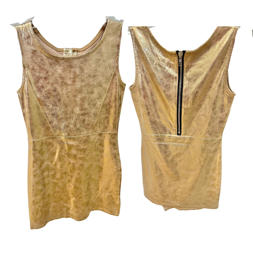 Asymmetrical  Mod Gold Dress