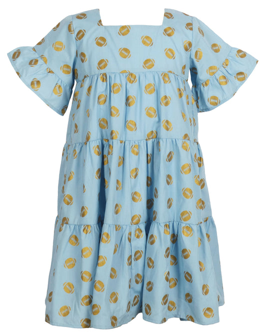 Game Day Tier Dress, Powder Blue