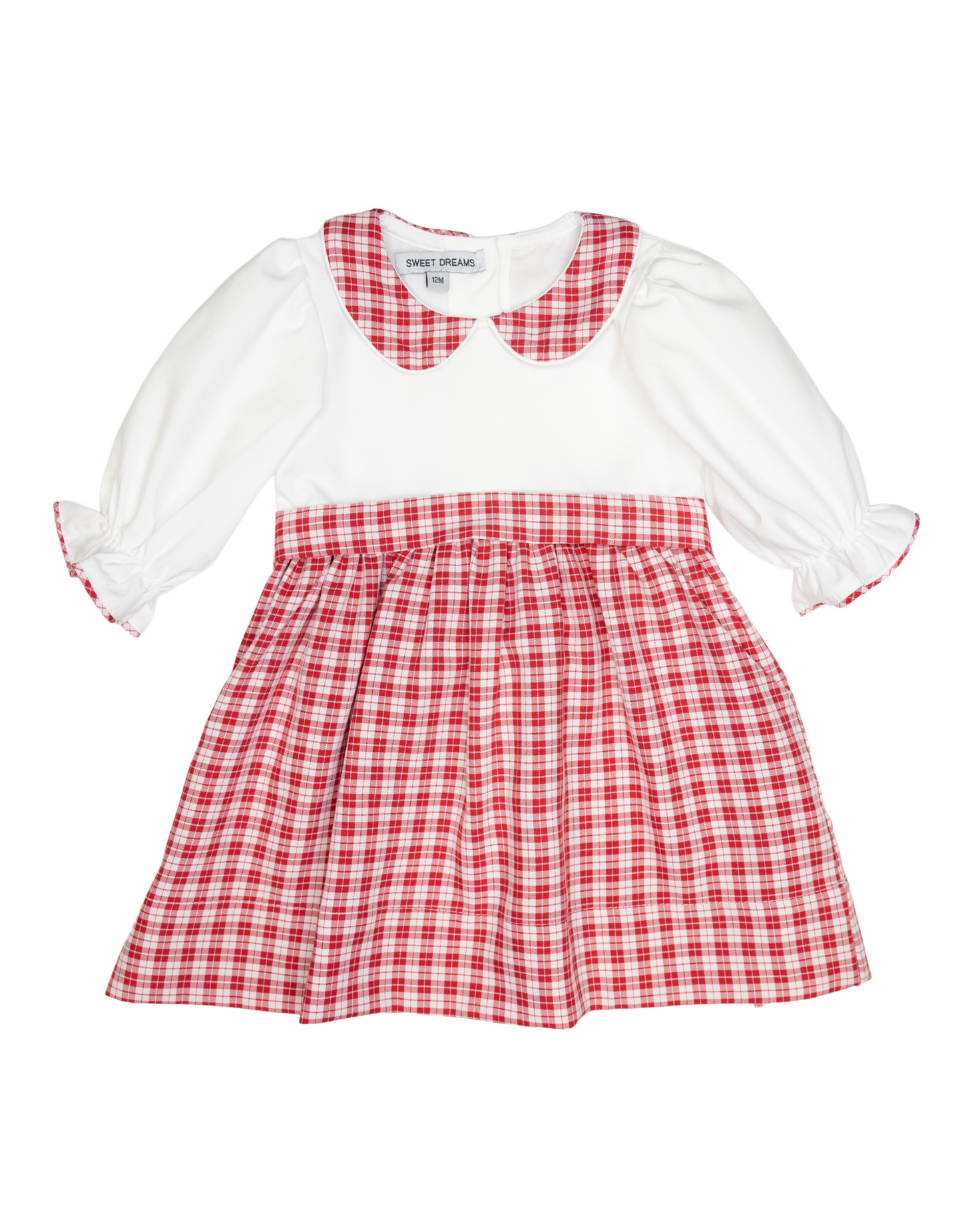 Plaid Dress, Red/White