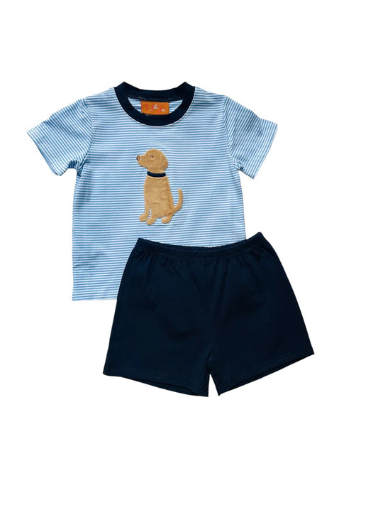 Puppy Applique Boys Short Set
