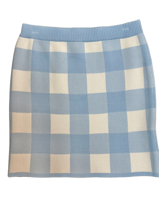 June Sweater Skirt, Blue Check