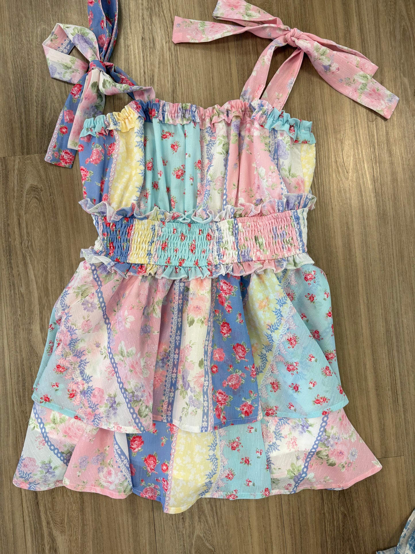 Multi Floral Printed Double Layer Romper