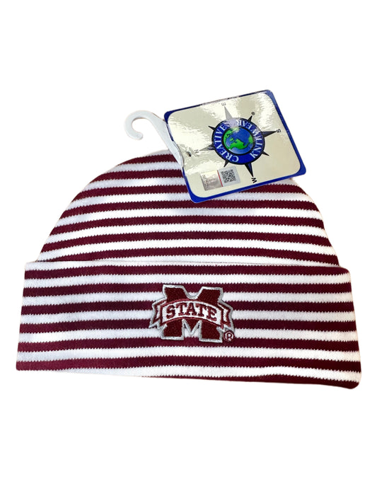 Mississippi State Stripe Knit Beanie Cap