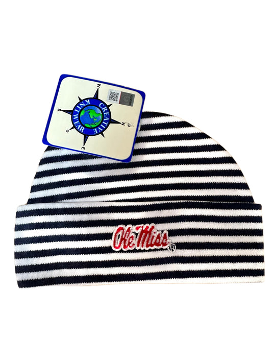 Ole Miss Stripe Knit Beanie Cap